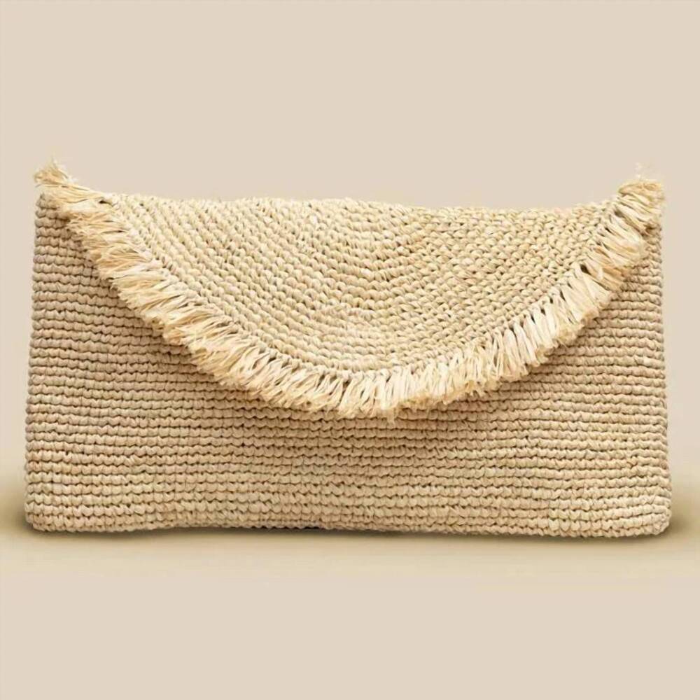 NEW INDEGO AFRICA women's umunsi clutch bag in beige